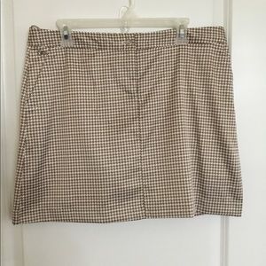 Brown White Check Izod Golf Skort/Skirt Size 10